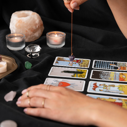 Tarot reading session atmosphere