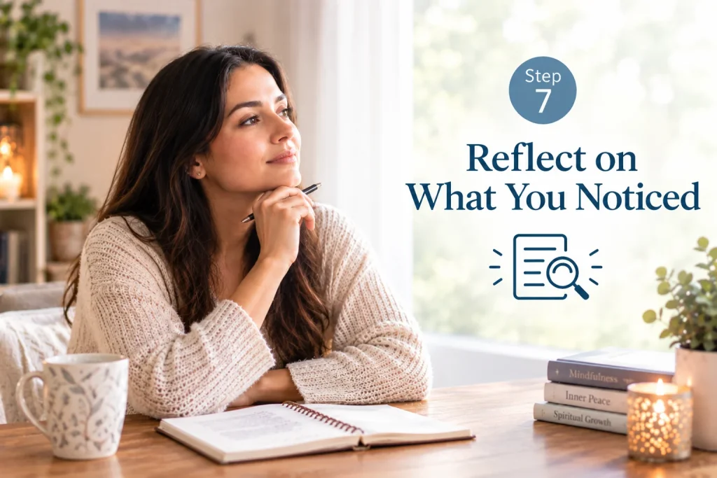 Reflect on what you noticed during spiritual practice
