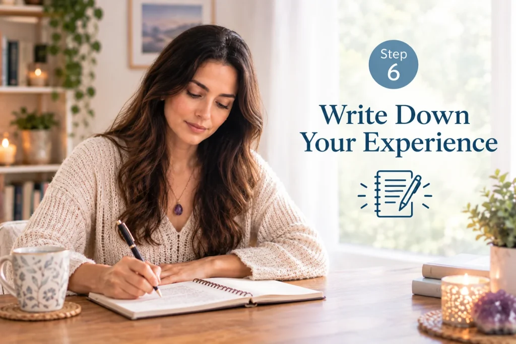 Write down your experience after connecting with spirits
